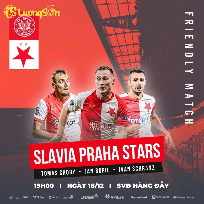 CLB CAHN đá giao hữu với Slavia Praha ngày 18/12 (Ảnh: CLB)